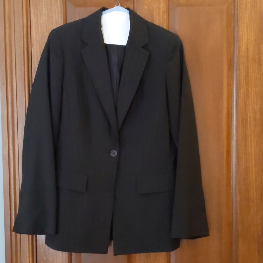 Black pinstripe blazer